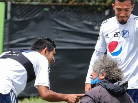 Video: Fernando Uribe se llevó puesto a Gamero en el entrenamiento de Millonarios