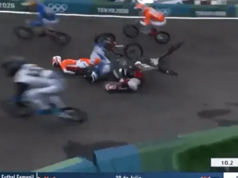 Brutal caída en el BMX: el candidato a ser oro en Tokio se retiró en camilla