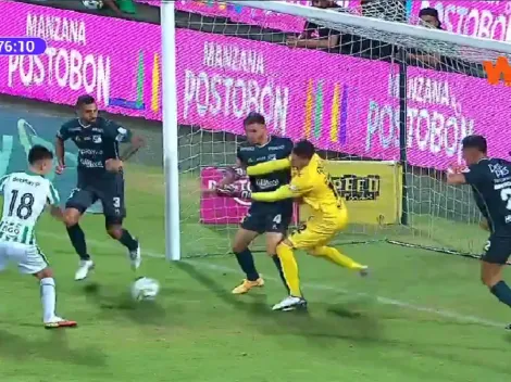 Era el empate de Nacional: el balón da en el palo y sacan la pelota de la raya