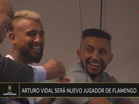 Una visita de lujo: Vidal, en primera fila observando el Flamengo vs. Tolima