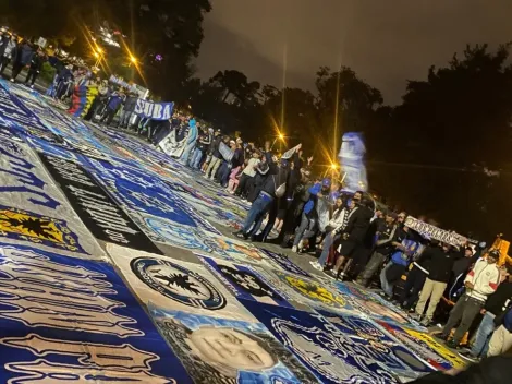 Así fue el impresionante banderazo de la hinchada de Millonarios en Ecuador