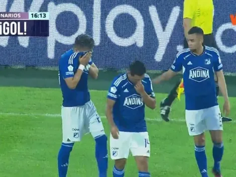 Conmovedor llanto de Fernando Uribe, que marcó el segundo gol de Millonarios