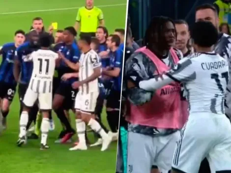 Revelan imágenes del golpe que le pegó Juan Cuadrado a Handanovic