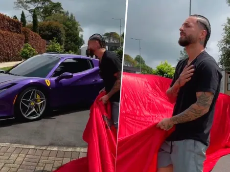 Maluma desató la locura en TikTok al presentar su nuevo Ferrari F8 Spider color uva