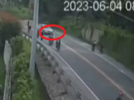 Impactante video en el que se ve cómo un conductor estrella a un ciclista e intenta huir