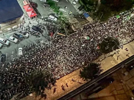 Las fotos y los videos del espectacular banderazo de Nacional en Bogotá