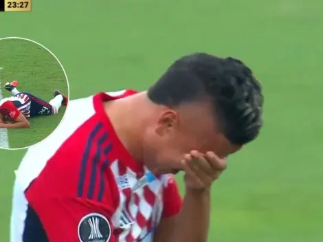 La triste imagen del llanto de Víctor Cantillo, tras lesionarse con Junior