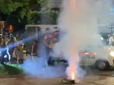 Como en la Copa Libertadores: hinchas de Bucaramanga no dejaron dormir a los jugadores de Santa Fe