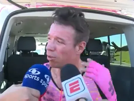 Rigoberto Urán y otro divertido momento con la prensa en la Vuelta a España