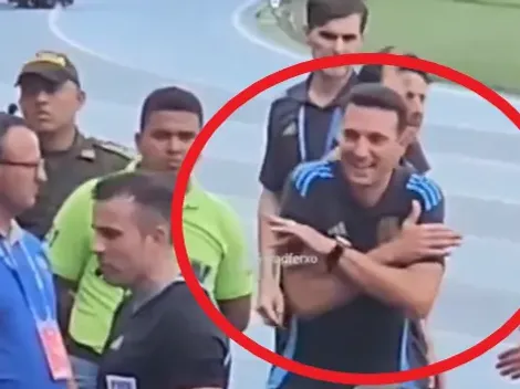 Publican video de la reacción de Scaloni cuando el árbitro pitó el penal después de revisar el VAR