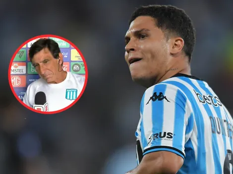 El DT de Racing rompió a llorar hablando de Juanfer