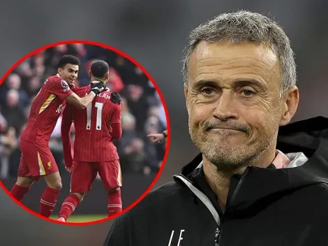 La tristeza de Luis Enrique por la derrota ante el Liverpool de Luis Díaz