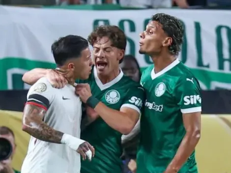 El brutal empujón de Richard Ríos a Enzo Fernández en el Mundial