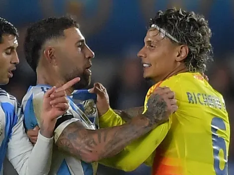 Richard Ríos y Nicolás Otamendi se pusieron los guantes: así fue el curioso encuentro en Benfica