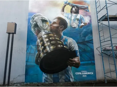 Video: Lionel Messi's Copa America kiss gets incredible mural in Buenos Aires