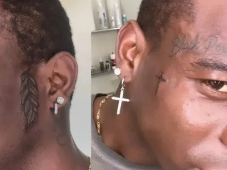 Mario Balotelli shows off new face tattoo on social media