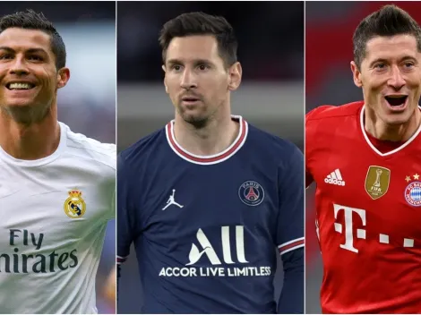 How many titles does Messi have compared to other active players like Ronaldo, Lewandowski, Ramos, and Benzema?