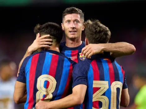 Which Barcelona player is going to link up with Lewandowski in the 2022 season?