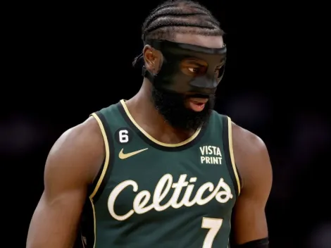 Why does Jaylen Brown wear a mask?