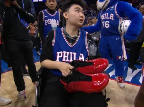 Why did James Harden give his shoes to a boy after Game 4 against Celtics?