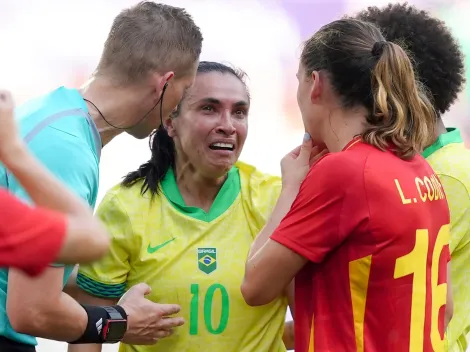 Video: Brazilian star Marta sent off for brutal head kick, breaks down in tears at Paris 2024