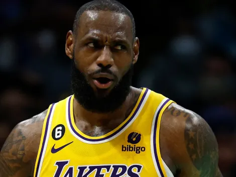 Los Angeles Lakers' LeBron James celebrates NFL star's recent honors