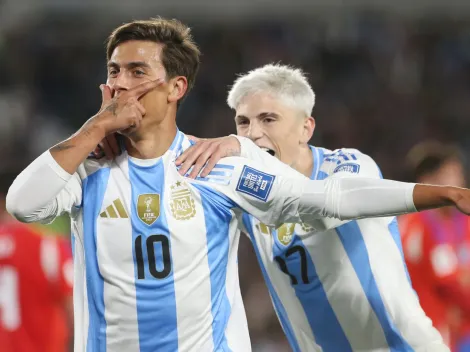 Alejandro Garnacho's emotional reaction to assisting Paulo Dybala in Argentina's win vs Chile