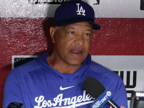 Dodgers manager Dave Roberts reacts after Shohei Ohtani’s 47th home run