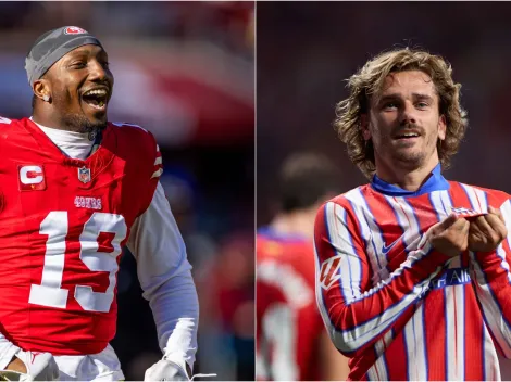 NFL: Deebo Samuel of the 49ers and Antoine Griezmann of Atlético Madrid participate in skills challenge