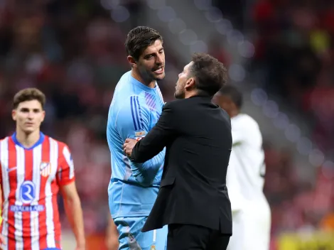 Atletico Madrid – Real Madrid LaLiga derby had to be stopped as fans threw objects to Courtois