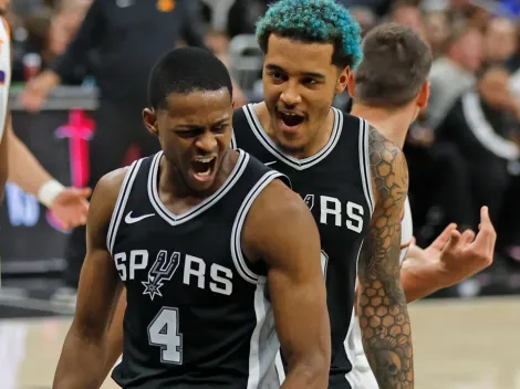 Spurs’ De’Aaron Fox reacts after clutch performance in win over Grizzlies