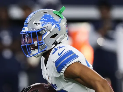 What is the green thing on Detroit Lions S Brian Branch’s helmet?