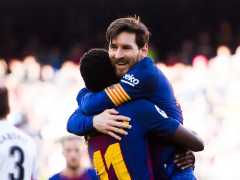 Lionel Messi has an incredible moment with Ousmane Dembele after winning the Ballon d’Or