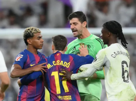 Video: Heated brawl involving Yamal, Courtois at the end of Real Madrid vs Barcelona Spanish Clasico