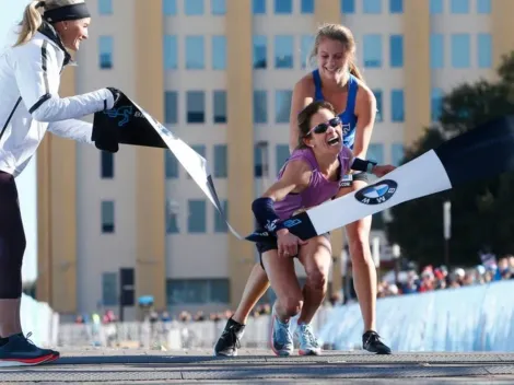 "¿Gané yo?": la dramática llegada de la ganadora de la maratón de Dallas