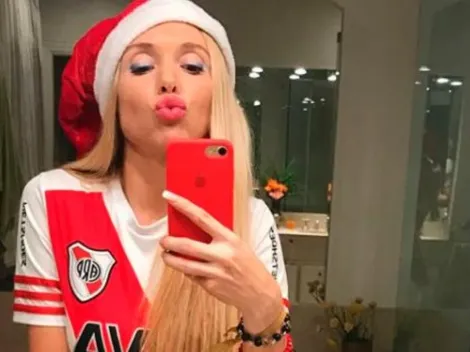 Con ropita de River, Melisia ya espera Papá Noel