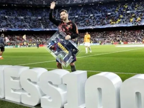 En la previa del partido contra la Roma, el Barcelona homenajeó a Messi