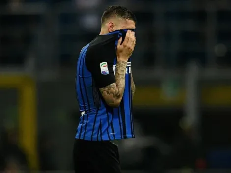 La imagen del día: Icardi se fue llorando tras la derrota de Inter