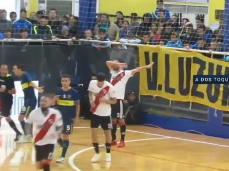 Le metió un gol a Boca en futsal y lo festejó como Scocco