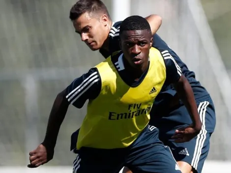 Vinicius tiró magia en su primer entrenamiento con el Madrid