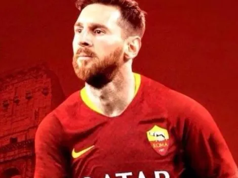 La cuenta de la Roma subió una foto de Lionel Messi con la camiseta del club