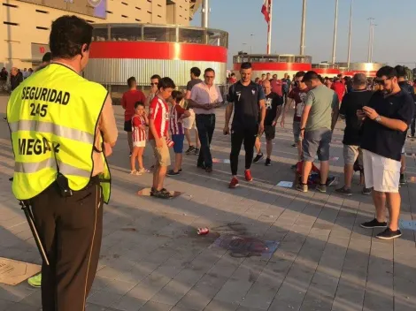 "Rata" y mucha suciedad, lo que quedó de la placa de Courtois en el Wanda