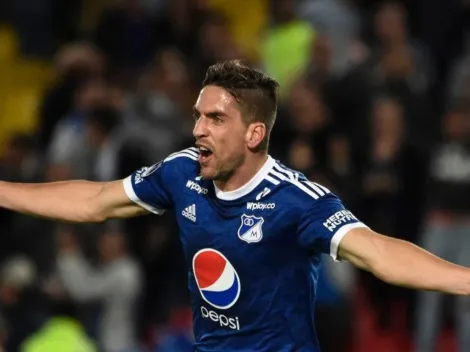 ¡De locos! El particular gol de Hauche con el pecho para poner en ventaja a Millonarios