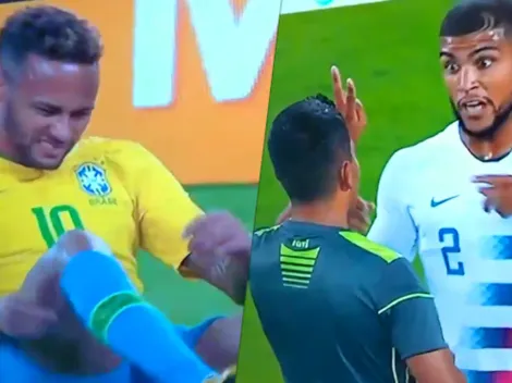 Neymar se tiró y el jugador de Estados Unidos le hizo un curioso comentario al árbitro