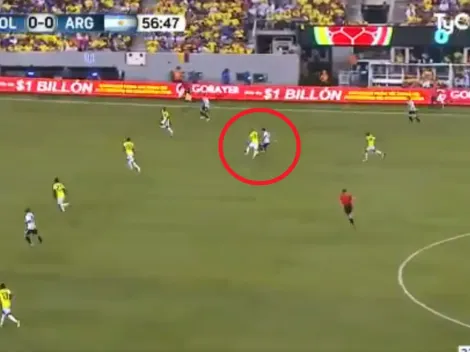 Dybala controló perfecto y le tiró un caño lleno de clase a Cuéllar