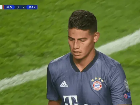 A James lo silbaron los fanáticos del Benfica y él los trolleó en plena cancha