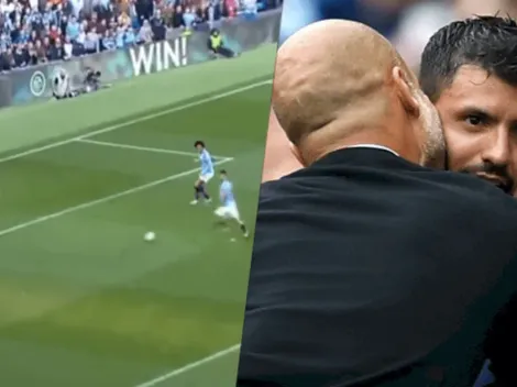 El Kun la armó, definió y festejó con Pep, que lo sacó con el City ganando 2 a 0