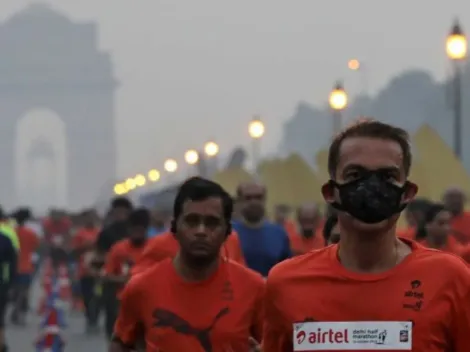 Nueva Delhi: corrieron pese a los altos niveles de contaminación