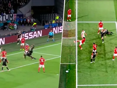 Tagliafico tiró una chilena, era gol y Conti se la sacó en la línea ¡con otra chilena!