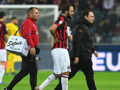 Se encienden las alarmas en Milan: Higuaín se retiró lesionado